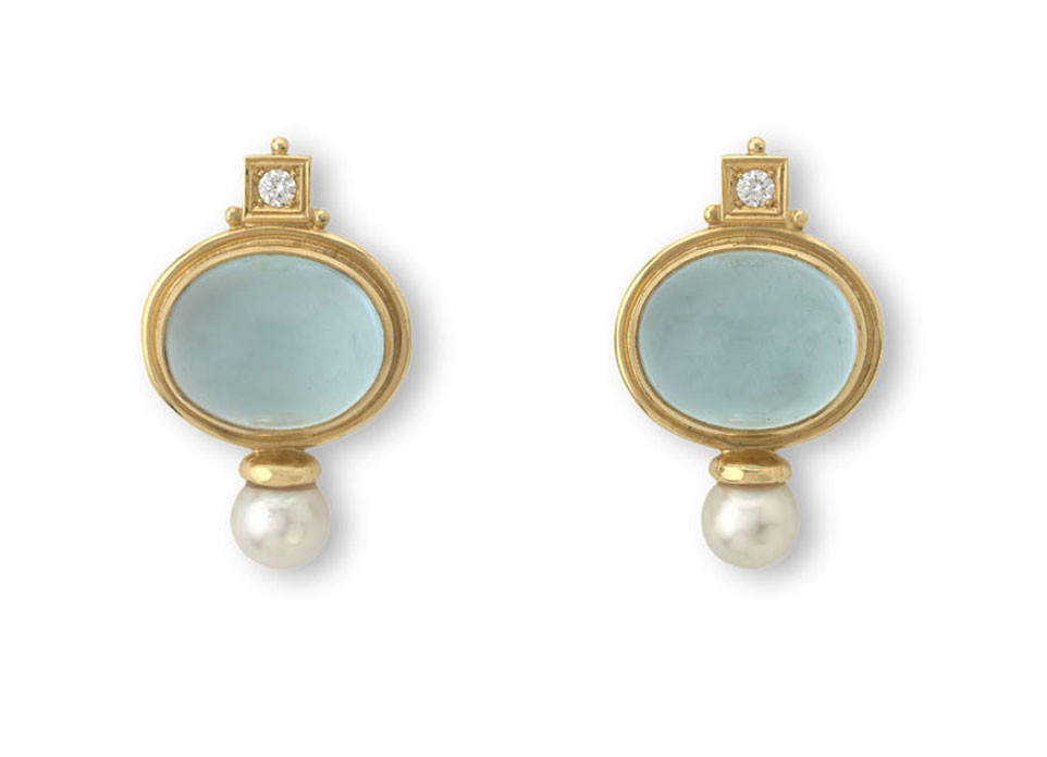 Aquamarine And Pearl Valois Earrings Elizabeth Gage Aquamarine Valois Earrings With Diamonds And Pearls Eva23866