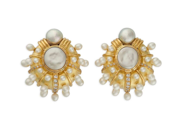 Diamond and Pearl Earrings