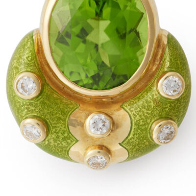 Peridot and Diamond Eleanor Earrings