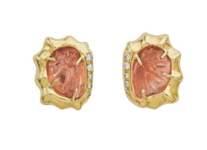 Sunstone Carved Earrings
