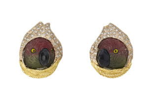 Elizabeth_Gage_Diamond_Tourmaline_Parrot_Heads_Earrings_EMS25546 Elizabeth_Gage_Diamond_Tourmaline_Parrot_Heads_Earrings_EMS25546