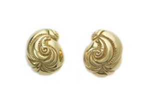 Golden Fossil Swirl Earrings