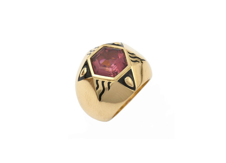 Pink Red Tourmaline Ring