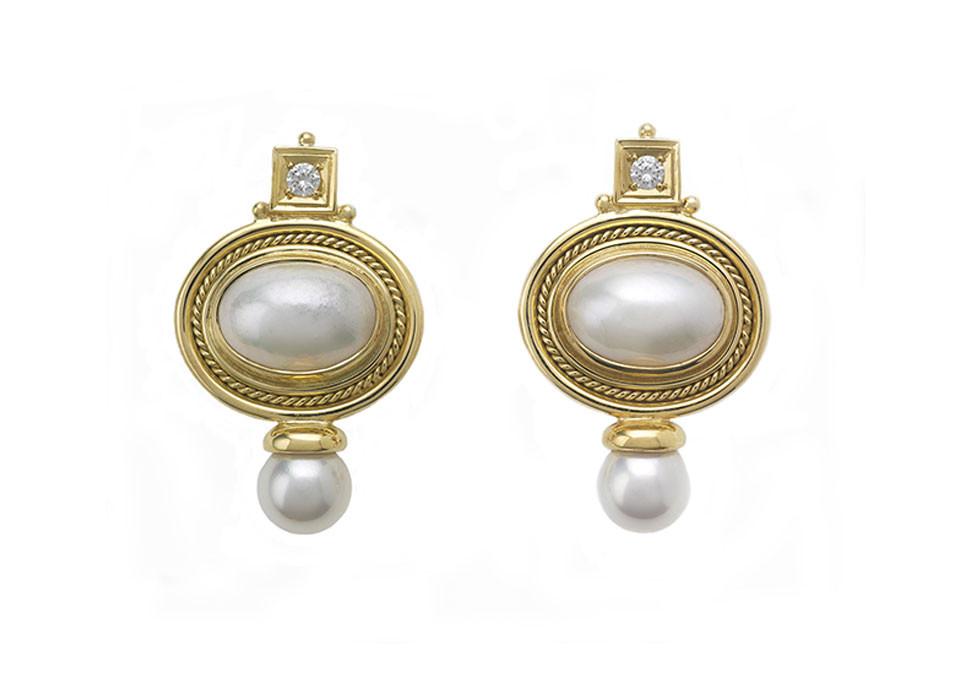 Jewellery Elizabeth Gage Mabe Pearl Valois Earrings Eva25708 Elizabeth Gage Golden Beryl Arcadia Pin Pin24483hi