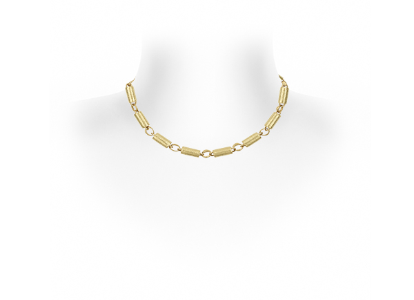 Molten Gold Tube Necklace