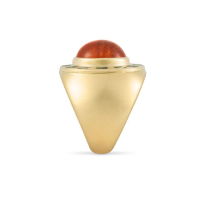 Mandarin Garnet and Dark Green Enamel Orlov Ring