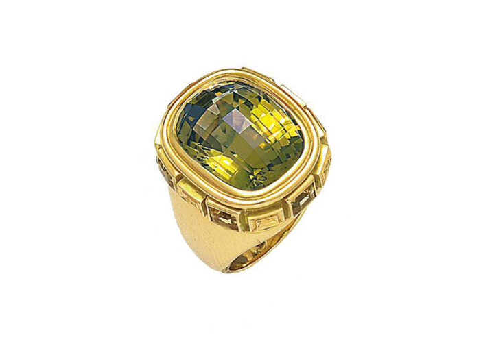 Olive Tourmaline Charlemagne Ring