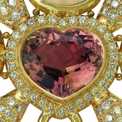 Pink Tourmaline Kiss Pin