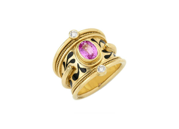 Pink Sapphire Tapered Templar Ring