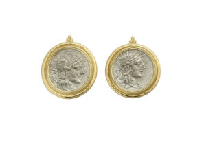 Roman Silver Coin Earrings