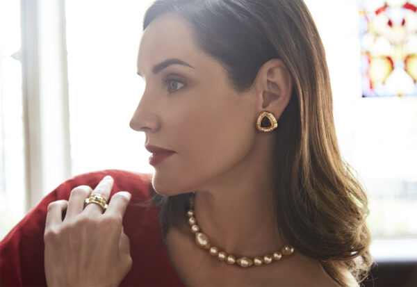 Rhodolite Garnet and Diamond Earrings
