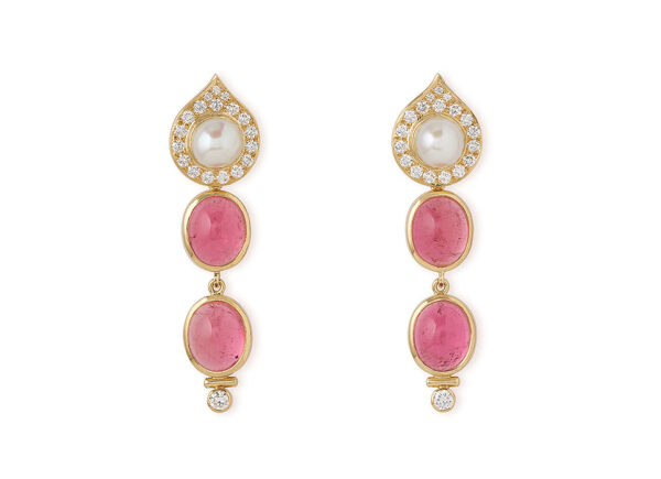 Pink Tourmaline Drop Earrings EMS26390-[2]