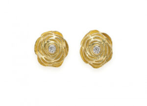 Rose and Diamond Earrings
