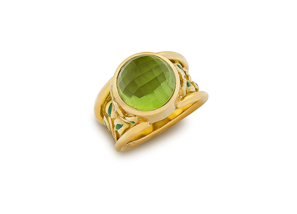 Peridot and Myrtle Laef Ring