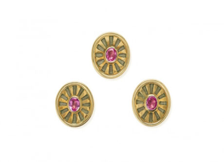 Pink sapphire dress studs