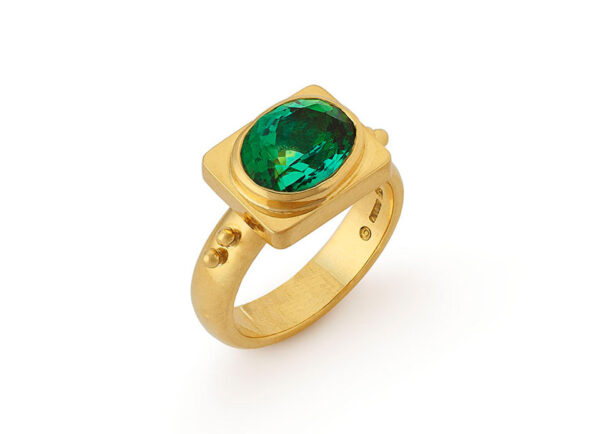 Green-blue Tourmaline Valois Ring