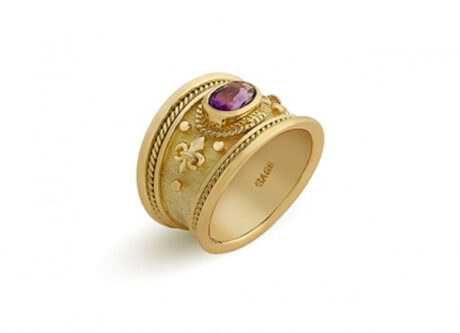 Amethyst Tapered Templar Ring