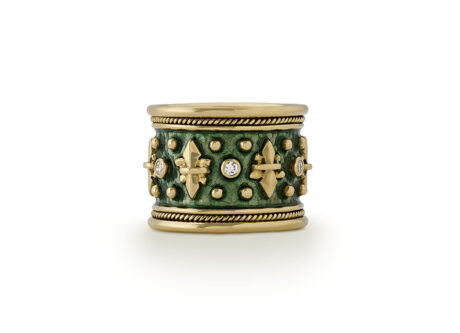 Fleur-de-Lys and Diamond Templar Band Ring