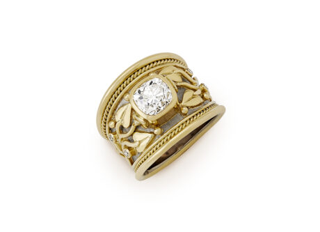 Old Cut Diamond Tapered Templar Ring