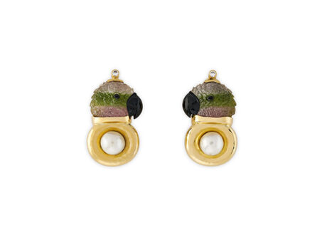 Bi-colour tourmaline parrots / South Sea Pearls / Diamonds