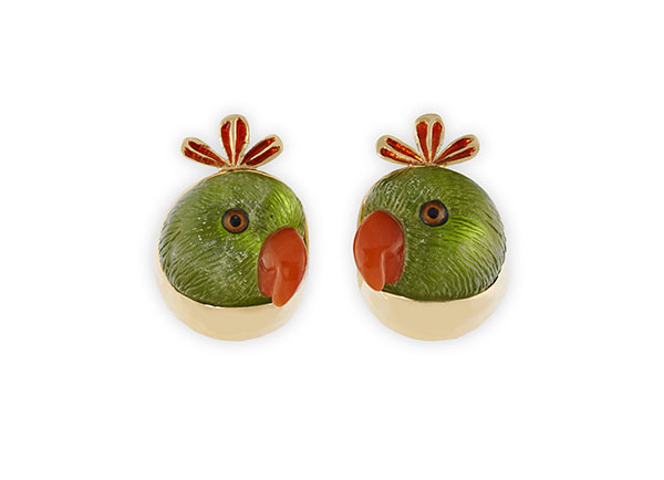 Peridot Parrot Earrings