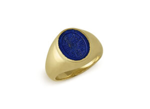 Lapis Lazuli Intaglio Signet Ring