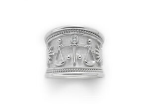 Libra Zodiac Tapered Templar Ring