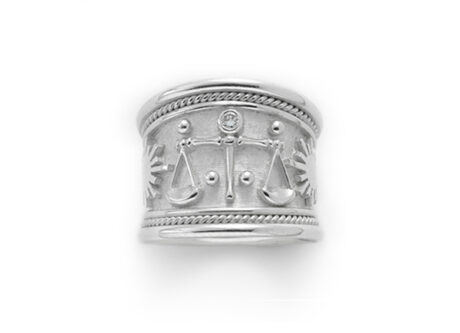 Zodiac Libra white gold ring