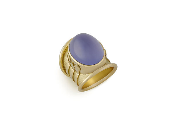 Chalcedony Tapered Templar Ring