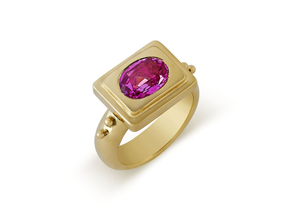 Pink Sapphire Valois Ring - Elizabeth Gage