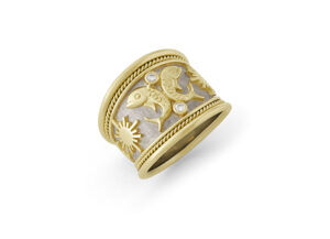Pisces Zodiac Tapered Ring