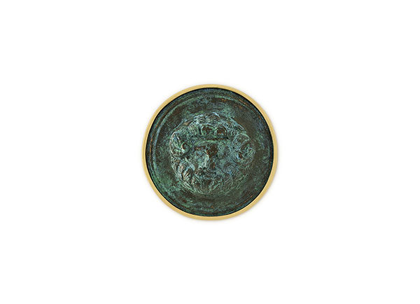 Medieval Bronze Mirror Case and Gold Flame Pin