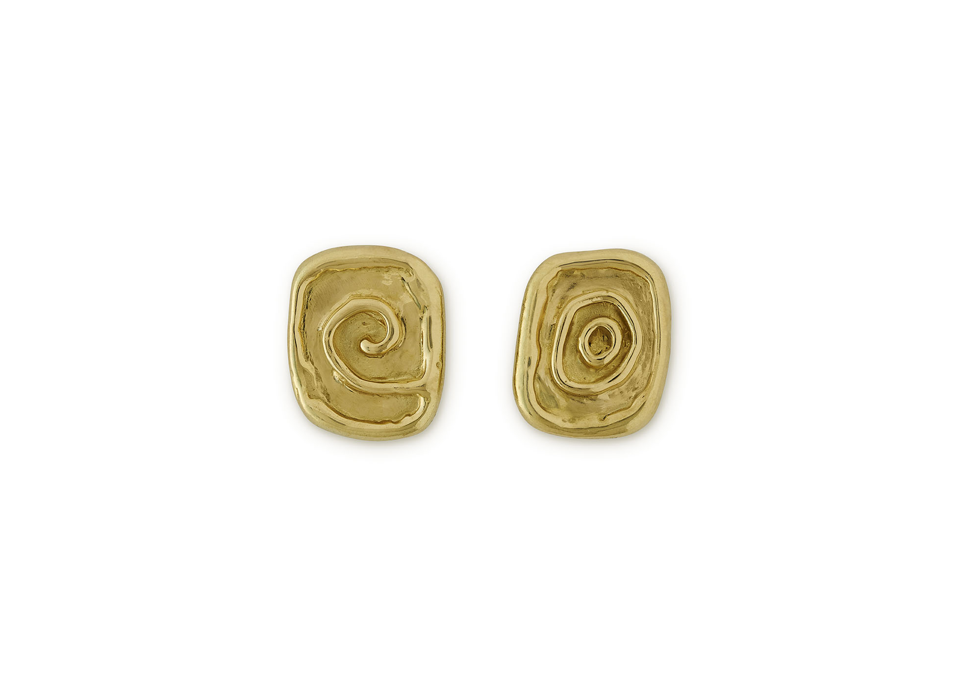 Molten Gold Stud Earrings