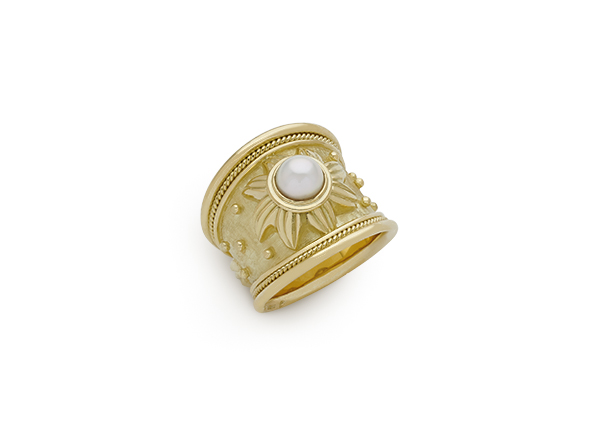 Pearl Sun Ring; fine jewellery London; Elizabeth Gage
