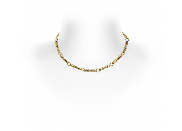 Molten Gold Tube Necklace