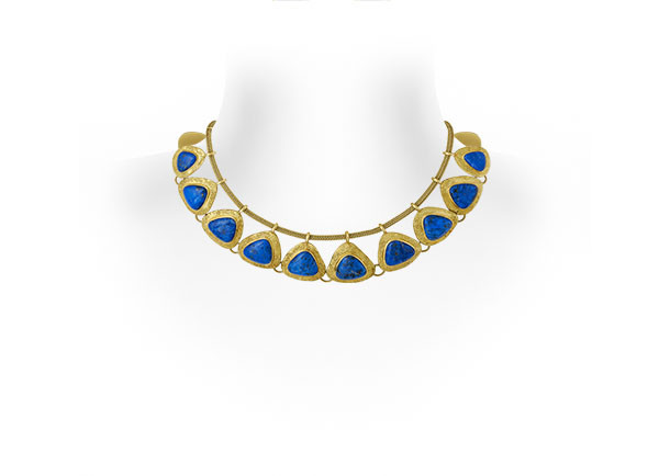 "Nefertiti" Lapis Lazuli and Gold Necklace