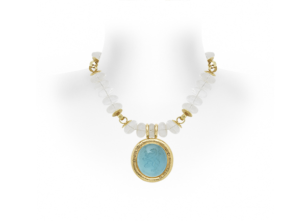 Aquamarine Intaglio Necklace