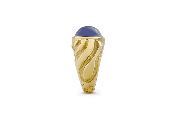 Chalcedony Molten Gold Ring