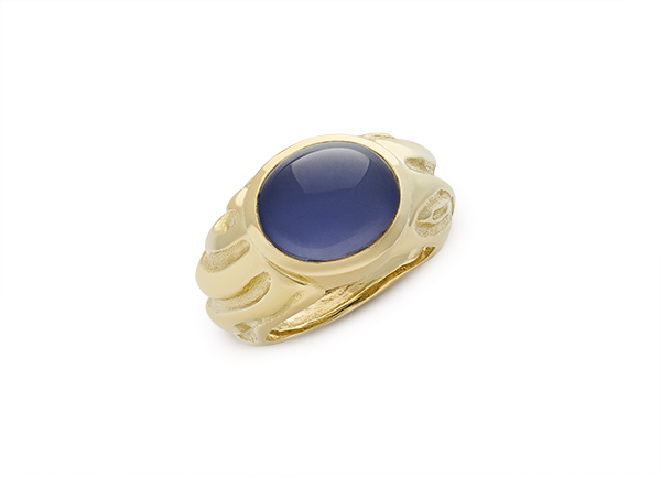 Chalcedony Molten Gold Ring