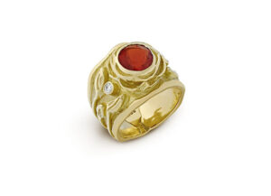 Fire Opal Rose Ring