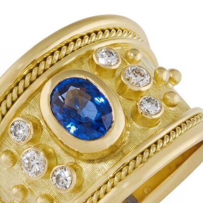 Sapphire Tapered Templar Ring