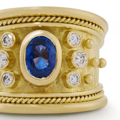 Sapphire Tapered Templar Ring