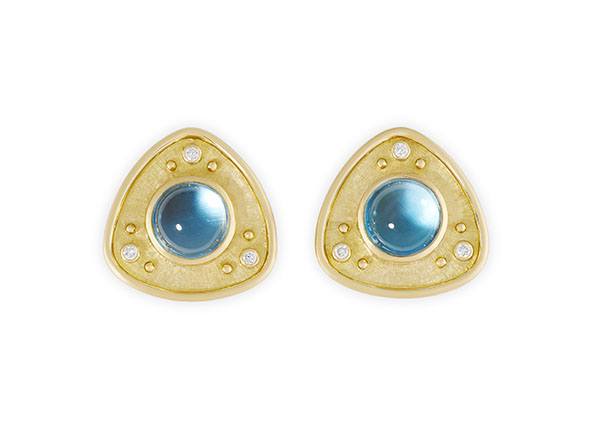 Blue Topaz and Diamond Earrings