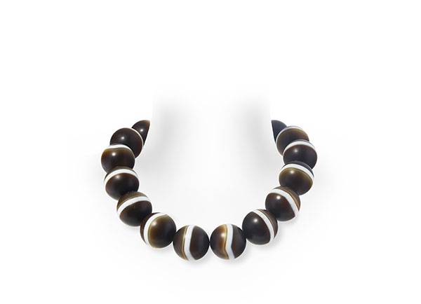 Brown and White Striped Agate Necklace