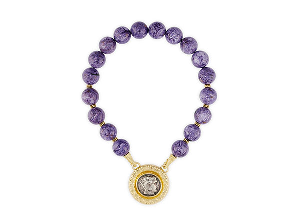 Purple Jasper Necklace with Alexander the Great Pendant
