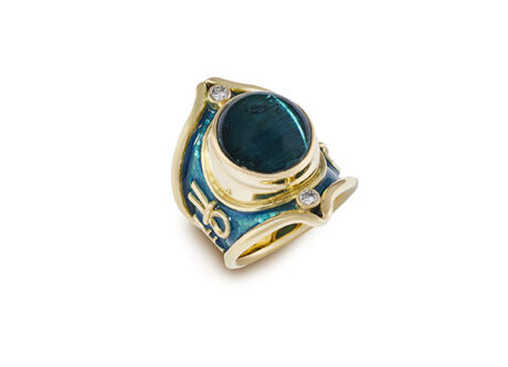 Mandarin Garnet Heliotrope Ring Elizabeth Gage
