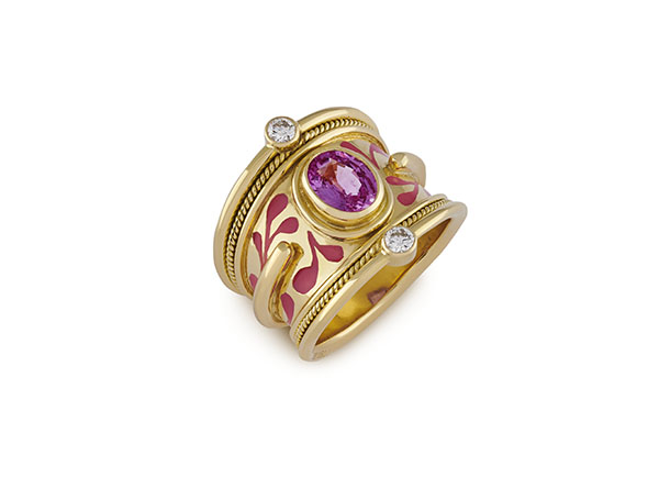 Pink Sapphire Tapered Templar Ring