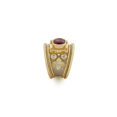 JANUARY: Rhodolite and Diamond Tapered Templar Ring