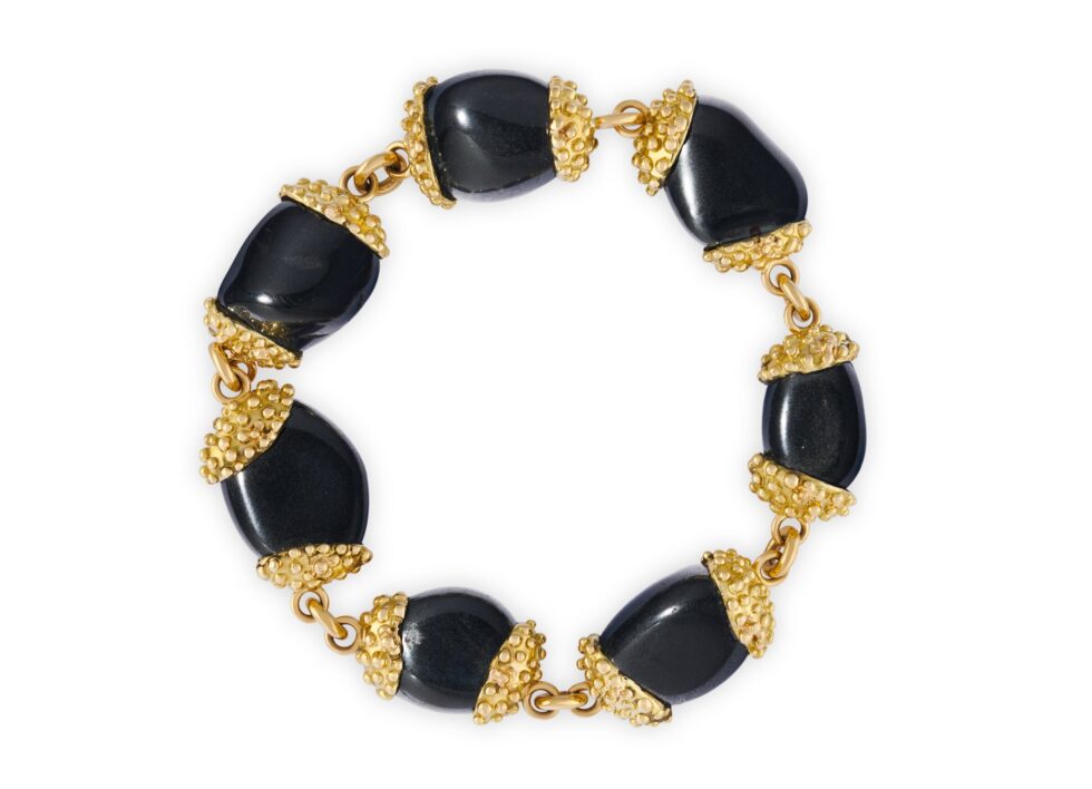 Hematite and Gold Bracelet