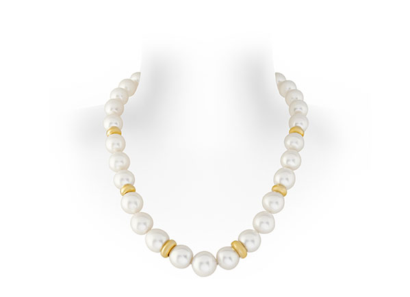 South Sea Pearl Necklace with Gold Rondells
